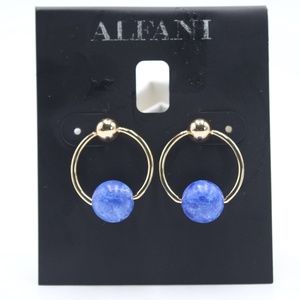 Alfani Womens Door Knocker Tower Earrings Blue Stone